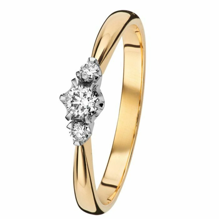 Korut Kohinoor  | Kohinoor Helene Timanttisormus Keltakulta 033-236T-06
